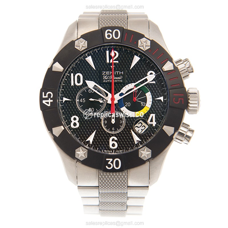 Zenith Rainbow Flyback Replica - Automatic - Steel - Black - View 2
