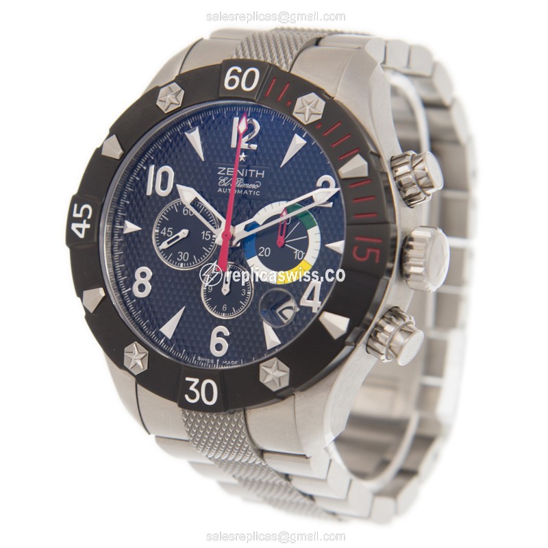 Zenith Rainbow Flyback Replica - Automatic - Steel - Black - View 3