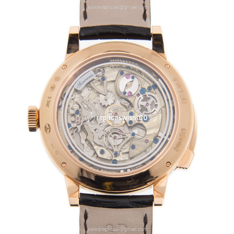 Jaeger-Lecoultre Q5022580 Replica - Manual Wind - 18kt Rose Gold - Blue Dial - Brown Alligator Strap - View 3