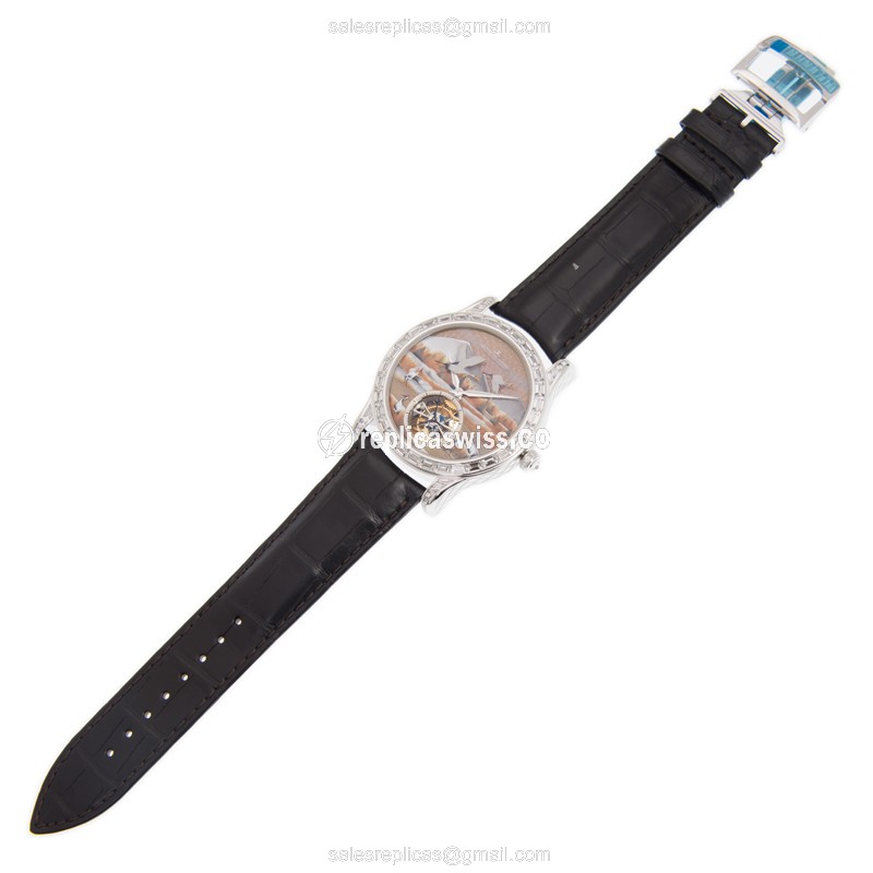 Jaeger-Lecoultre Q16634E7 Replica - Ultra Thin - Automatic - 18kt White Gold - Diamond Accents - View 2
