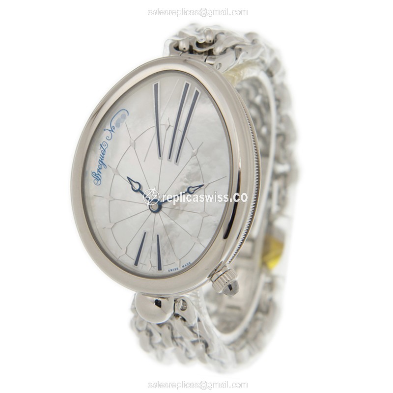 Breguet Reine de Naples Replica - Automatic - Stainless Steel Case - White Dial - Silver Steel Strap - View 3