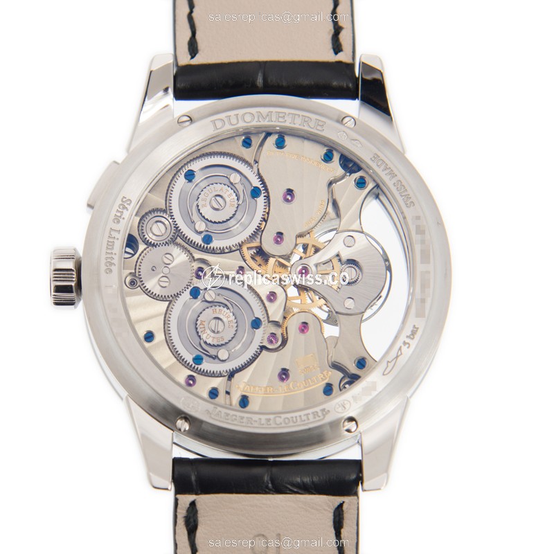 Jaeger-Lecoultre Q6056590 DUOMETRE - Manual - 950 Platinum Case - Silver Dial - Black Alligator Strap - View 3