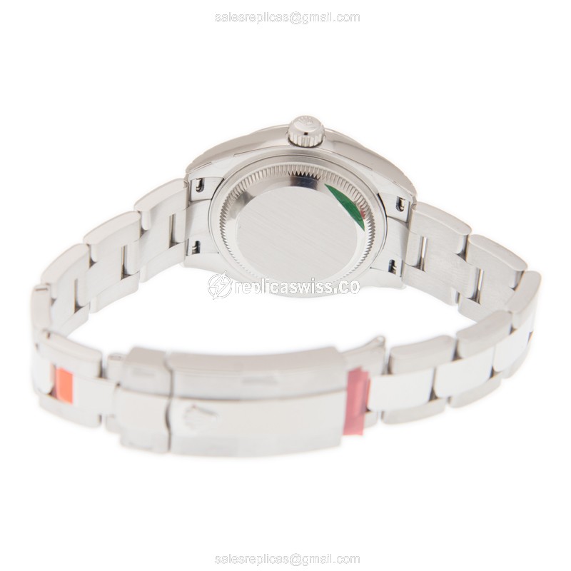 Rolex Lady Datejust Replica: Automatic - Steel Case, Silver Dial on Silver Clasp - View 4