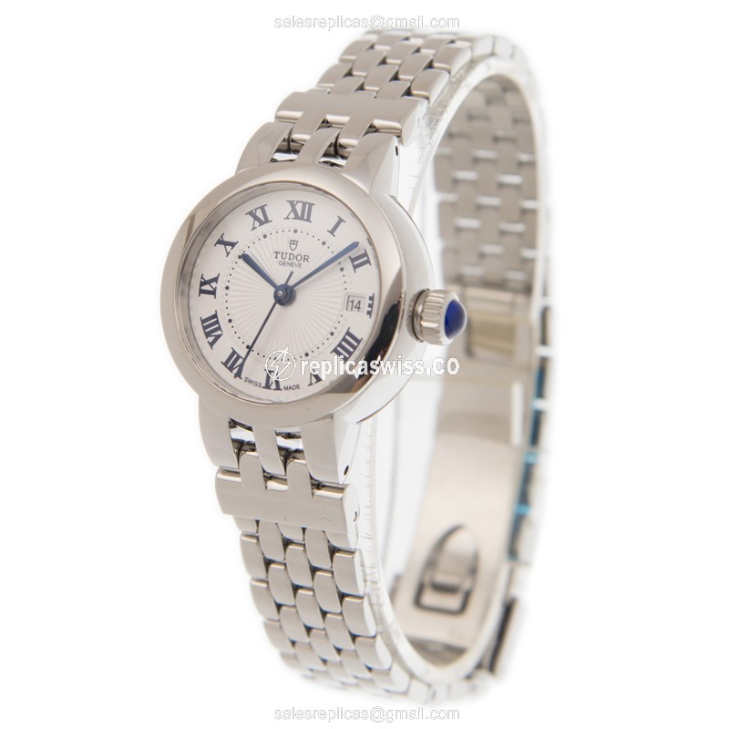 Tudor Clair de Roes Watch Replica, Auto, Steel, White Dial - View 3
