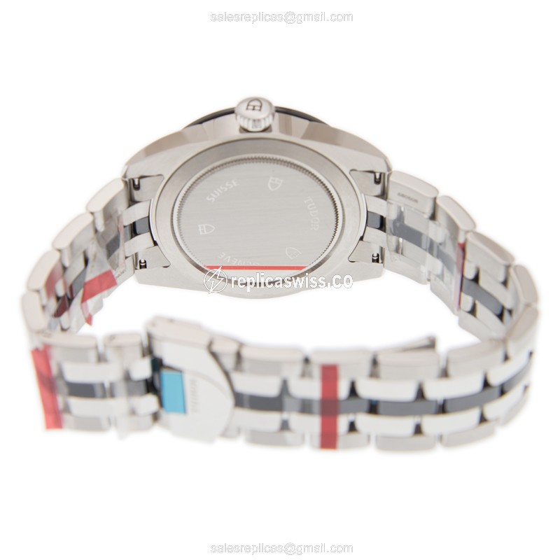 Tudor Glamour Date Replica - Automatic - Black Dial - Steel Case - Silver Strap - View 4