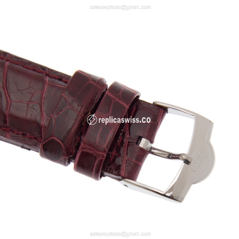 Corum Trapeze Quartz Replica - Red Dial - Diamond Case - Red Alligator Strap - Buckle Clasp - View 4