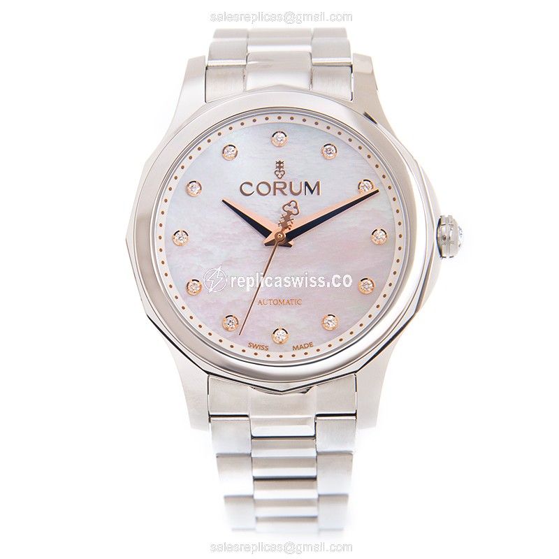 Corum Bubble Automatic - Stainless Steel - White Dial - Silver Clasp - View 2