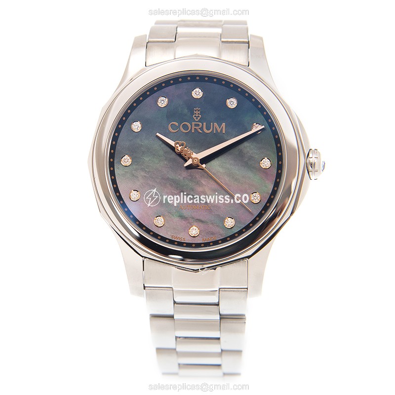 Corum Bubble Replica - Automatic - Blue Dial - Steel Case - Silver Strap - View 2