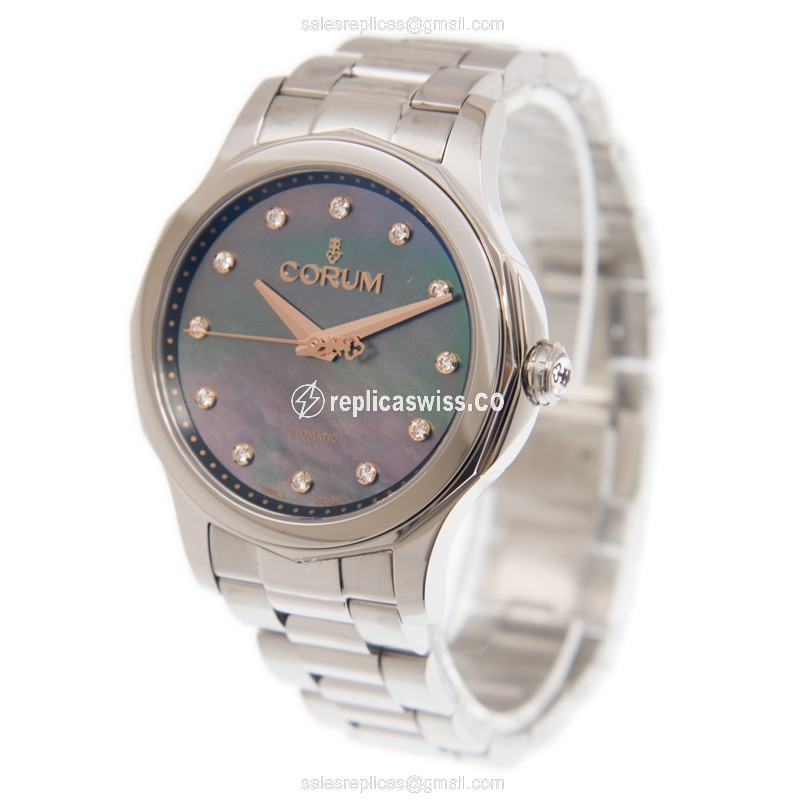 Corum Bubble Replica - Automatic - Blue Dial - Steel Case - Silver Strap - View 3
