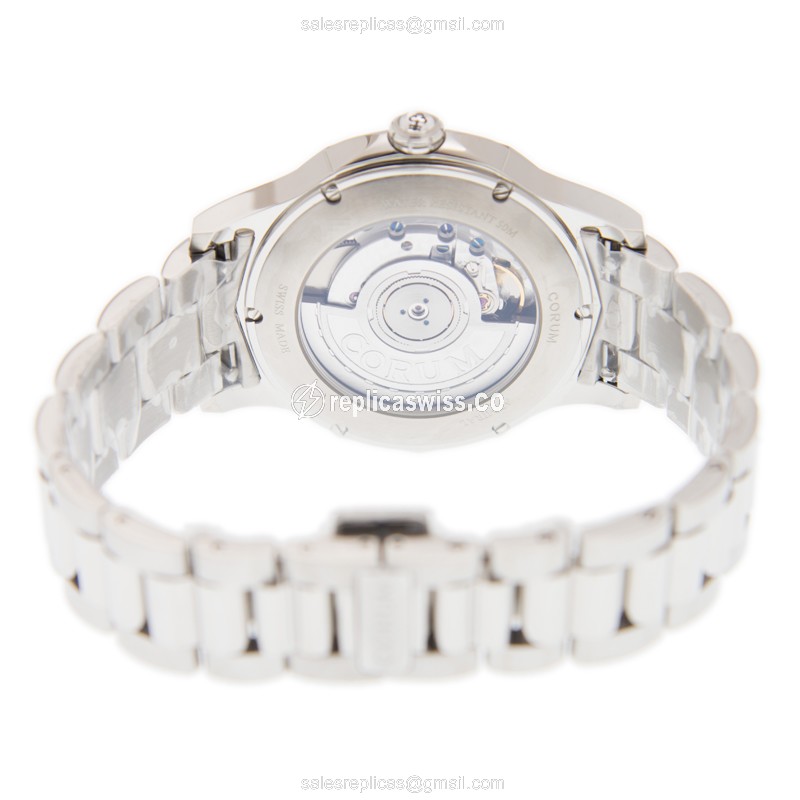 Corum Bubble Replica - Automatic - Blue Dial - Steel Case - Silver Strap - View 4
