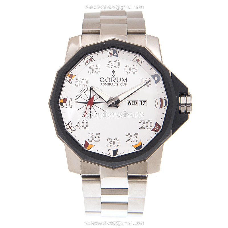 Corum A947/03553 ADMIRALS Cup - Auto - Steel Case - White Dial - Silver Strap - View 2