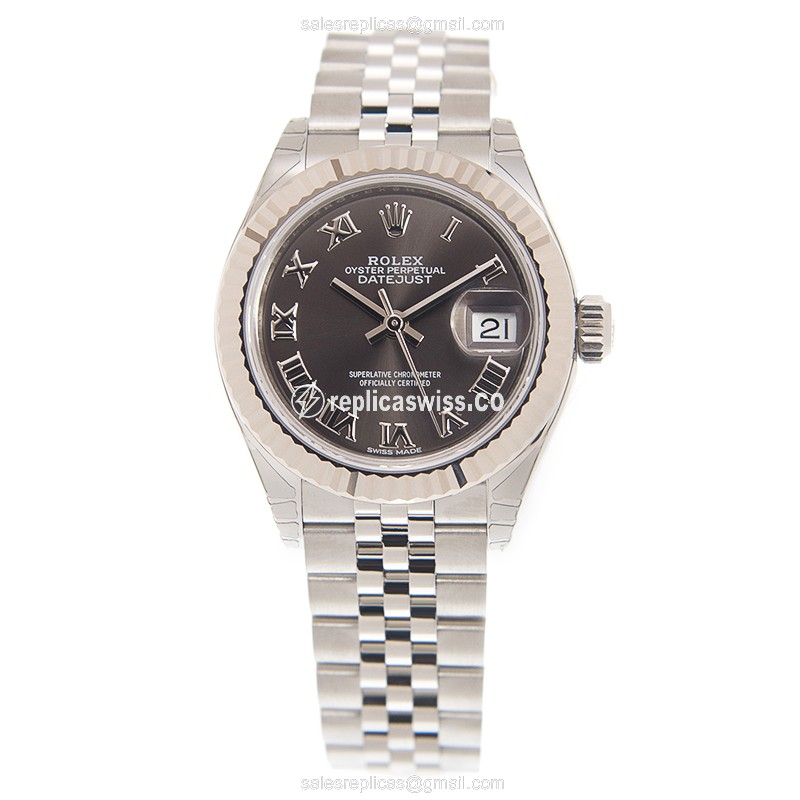 Rolex Lady Datejust Replica - Automatic | Steel Case | Gray Dial | Silver Clasp - View 2