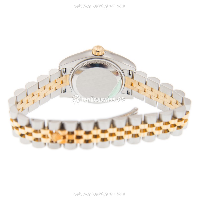 Rolex Datejust Replica - Automatic - 18kt Gold & Steel - White Dial, Gold Clasp - View 4