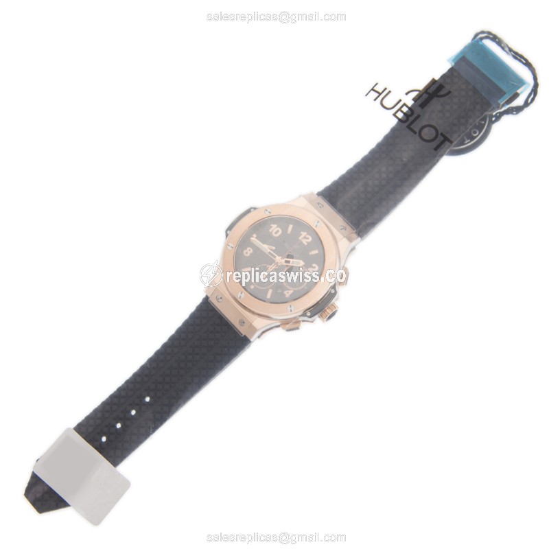 Hublot BIG BANG 301.PX.130.RX - Auto 18kt Rose Gold Case - Black Dial - Black Rubber Strap - View 2