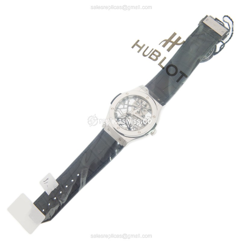 Hublot Classic Fusion Replica - Manual - Titanium - Gray Dial - Black Alligator - Sapphire Crystal - View 2