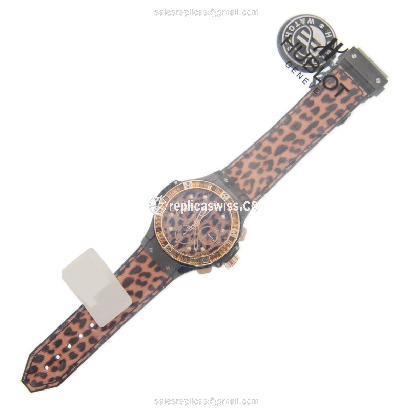 Hublot BIG BANG Replica - Automatic - 18kt Rose Gold - Brown Dial - Leather Brown Strap - View 2