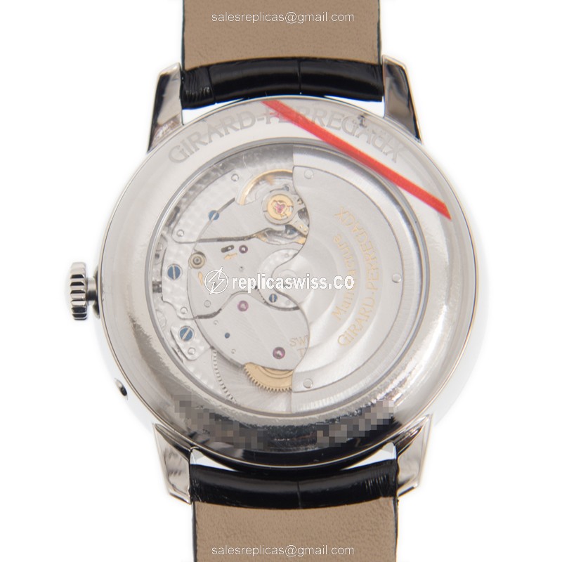 Girard Perregaux 1966 Replica - Automatic - Diamond Case - Silver Dial - Black Alligator Strap - View 3