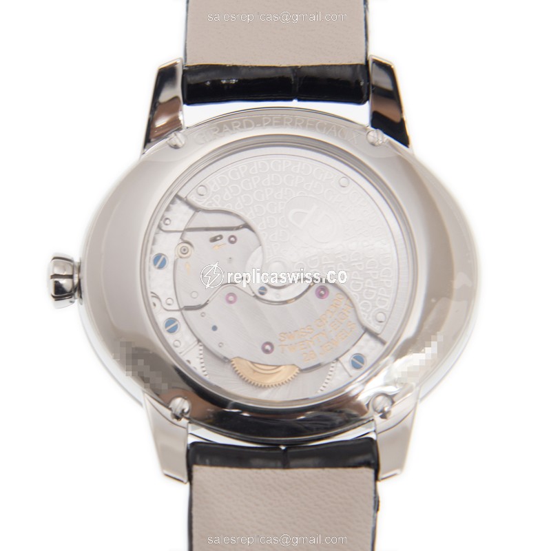 Girard Perregaux 80484D11A161-BK6B CATS EYE Replica - Automatic - Silver Dial - Diamond Case - Black Alligator Strap - View 3