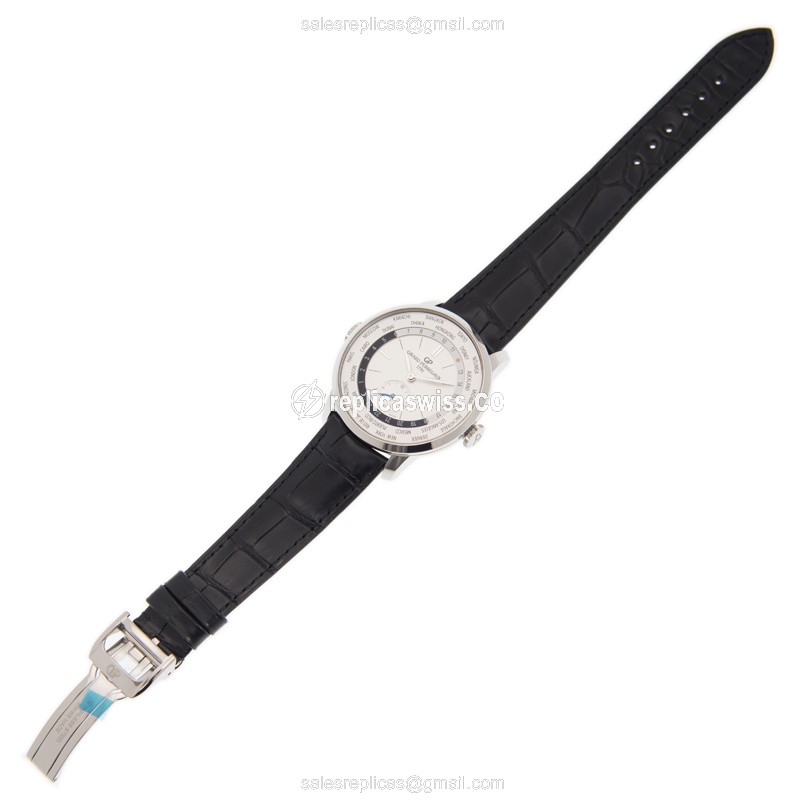 Girard Perregaux 49557-11-132-BB6C 96 Auto Stainless Steel - White Dial Black Alligator Clasp - View 2