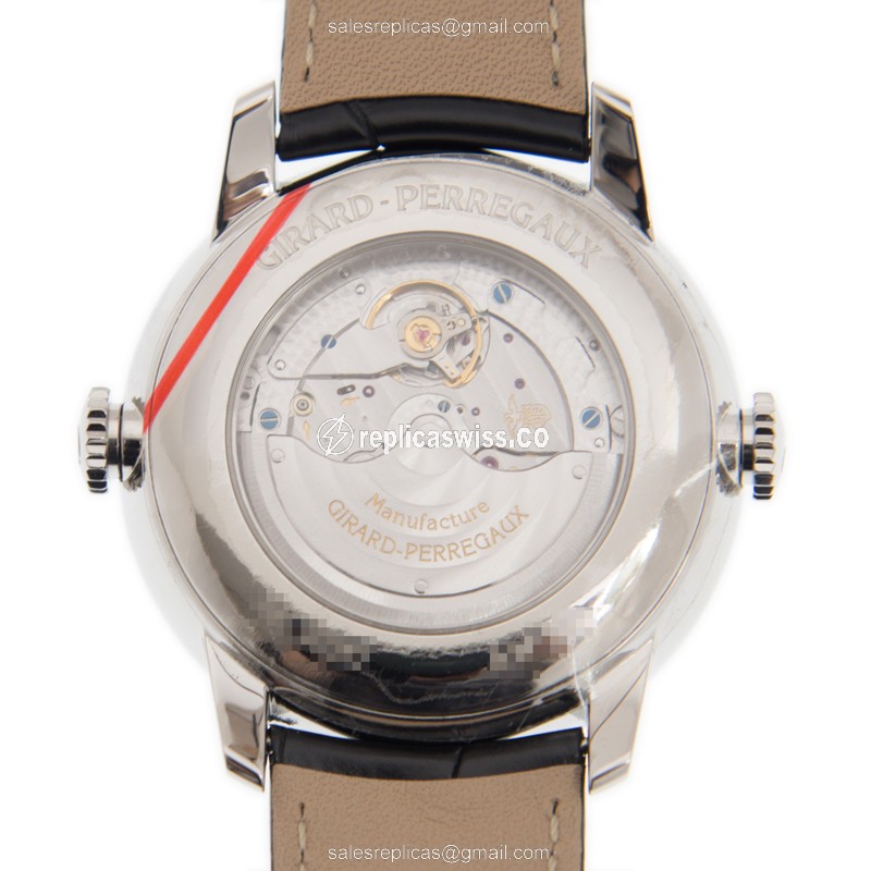 Girard Perregaux 49557-11-132-BB6C 96 Auto Stainless Steel - White Dial Black Alligator Clasp - View 3
