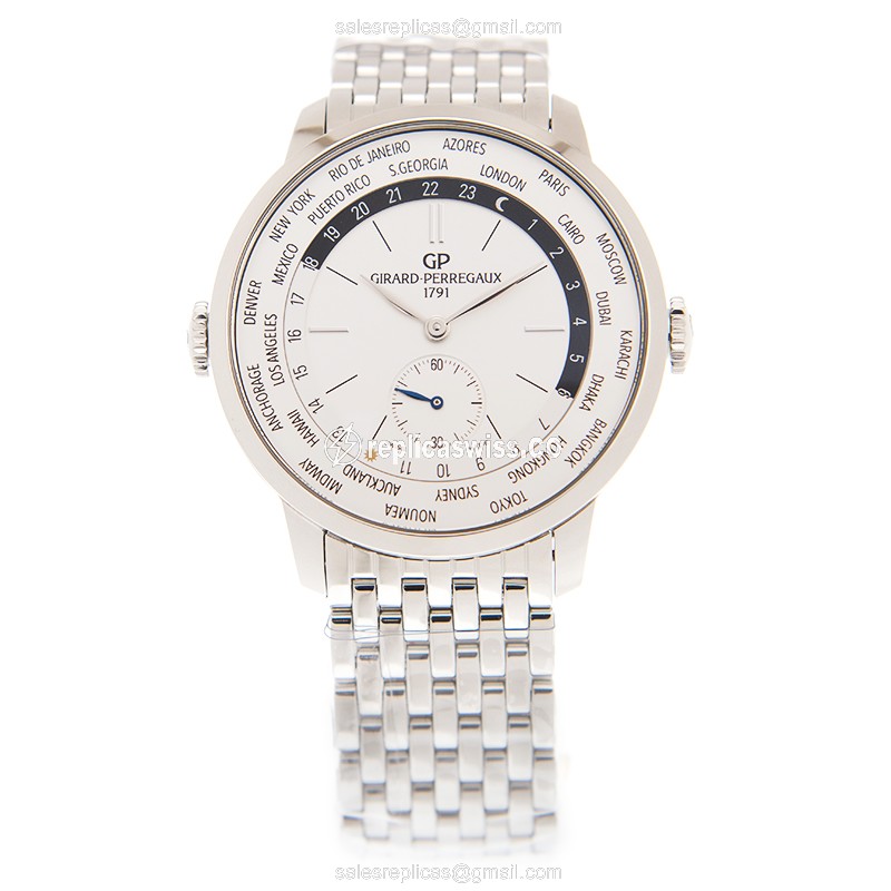 Girard Perregaux 49557-11-132-11A Replica - Automatic - Stainless Steel - Silver Dial - View 2