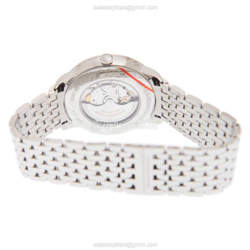 Girard Perregaux 1966 Replica - Automatic - Diamond Case - White Dial - Silver Steel Strap - View 4