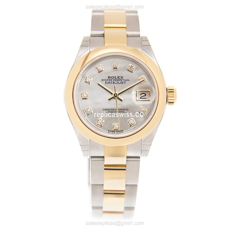 Rolex Datejust Replica | Automatic | White Dial | Gold & Steel Case - View 2