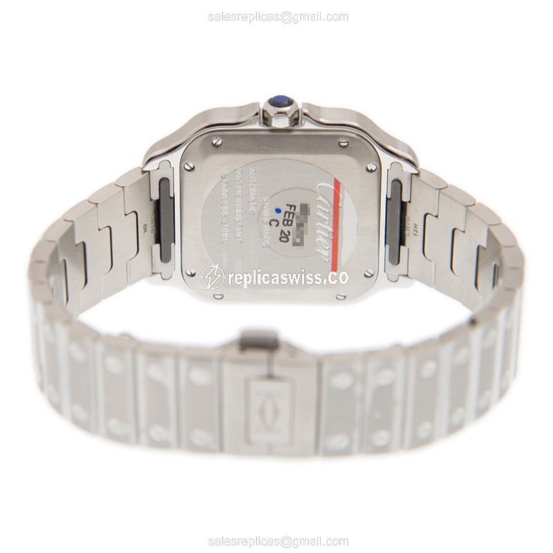 Cartier Santos Replica - Automatic - Stainless Steel - White Dial - Silver Clasp - View 4