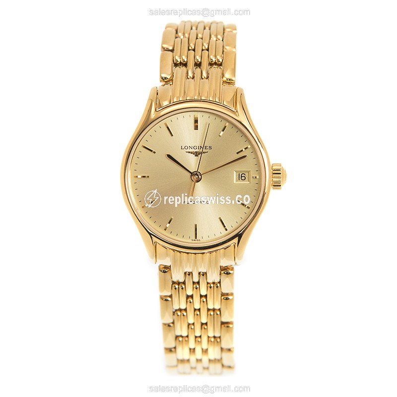 Longines Lyre Replica - Automatic - 18kt Gold Case - Gold Dial - Gold Clasp - View 2