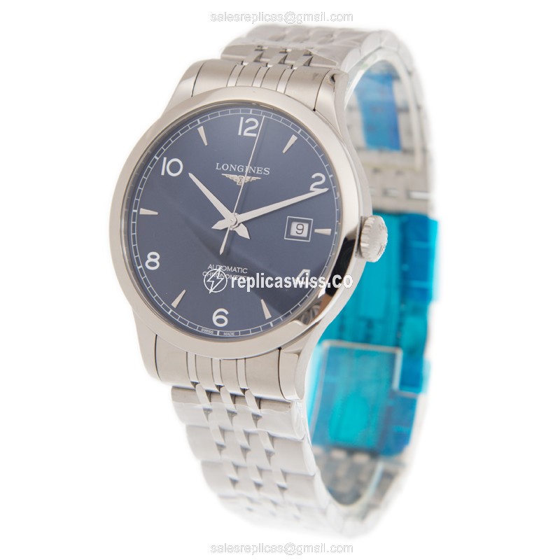 Longines RECORD Replica - Automatic - Blue Dial - Steel Case & Band - View 3