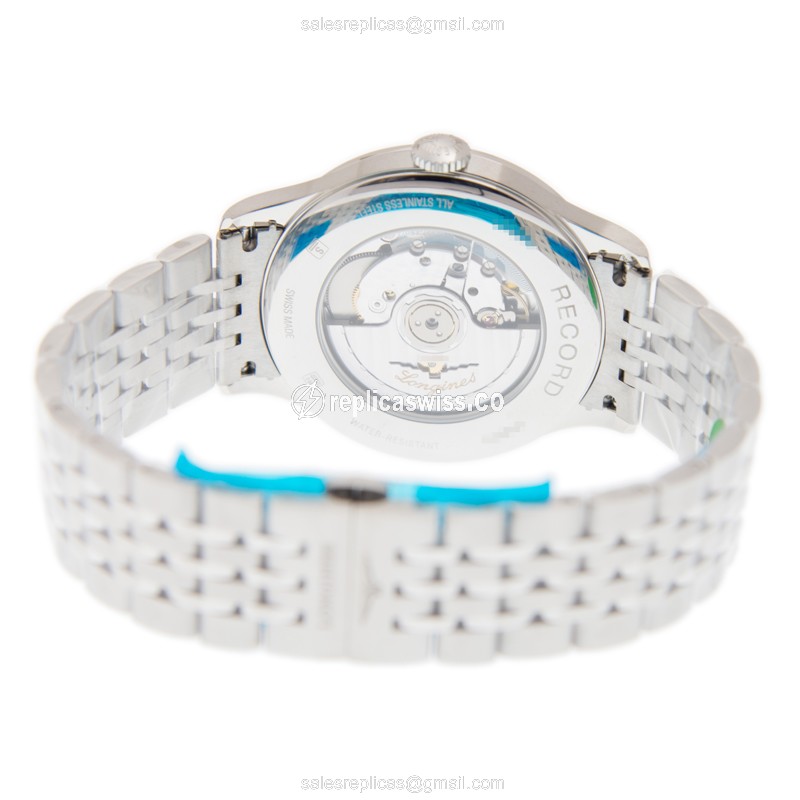 Longines RECORD Replica - Automatic - Blue Dial - Steel Case & Band - View 4