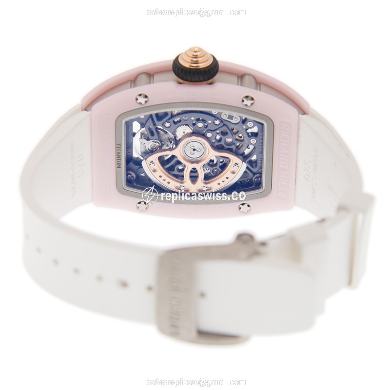 Richard Mille RM07-01 Replica - Automatic Ceramic - Silver Dial - White Rubber - Buckle Clasp - View 4