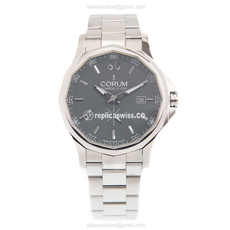 Corum Admiral Cup Replica - Automatic - Steel Case - Gray Dial - Silver Band - View 2