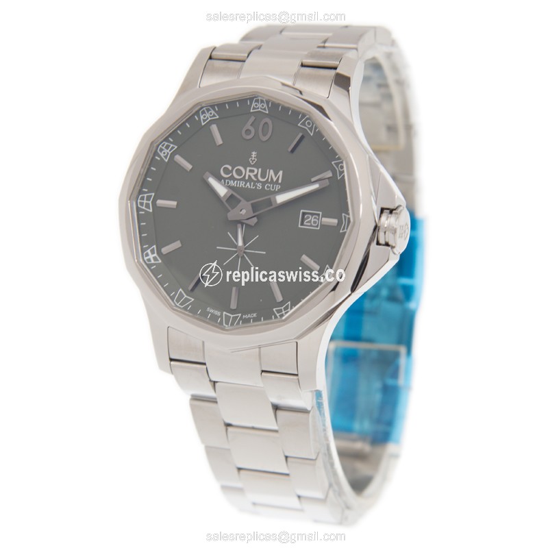 Corum Admiral Cup Replica - Automatic - Steel Case - Gray Dial - Silver Band - View 3