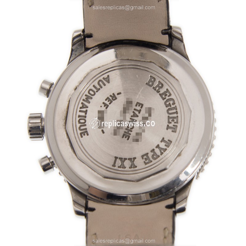 Breguet Type XXI Replica - Automatic - Stainless Steel - Gray Dial - Brown Alligator Strap - View 3