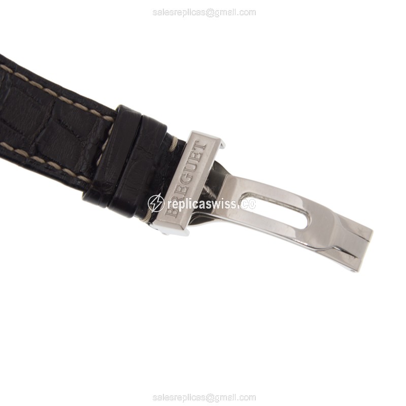 Breguet Type XXI Replica - Automatic - Stainless Steel - Gray Dial - Brown Alligator Strap - View 4