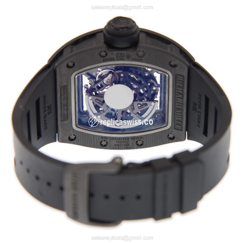Richard Mille RM030 - Automatic Movement - Stainless Steel Case - Silver Dial - Black Rubber Strap - View 4