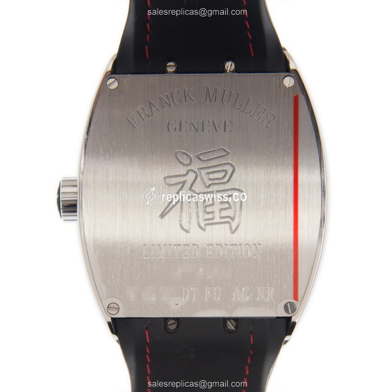 Franck Muller V 45 SC DT FU Auto Stainless Steel Black Dial Alligator Black Clasp Sapphire - View 3
