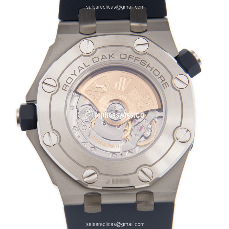 Audemars Piguet Royal Oak Offshore Replica - Automatic - Steel Case - Blue Dial - Rubber Blue Strap - View 3