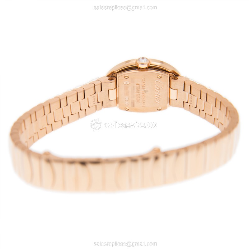Cartier WB520026 Baignoire - Quartz - 18kt Rose Gold - Diamond Accents - White Dial - View 4