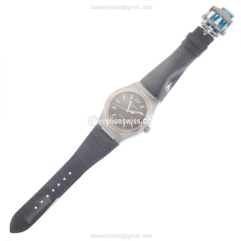 Girard Perregaux LAUREATO Replica - Automatic - Stainless Steel - Gray Dial - Black Alligator Strap - View 2