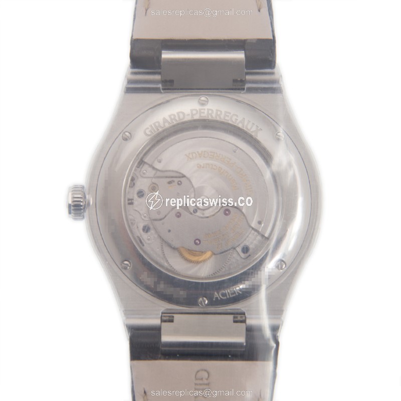 Girard Perregaux LAUREATO Replica - Automatic - Stainless Steel - Gray Dial - Black Alligator Strap - View 3