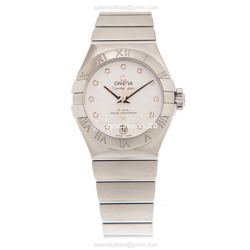 Omega Constellation Replica - Automatic - Stainless Steel Case - White Dial - Silver Strap - View 2