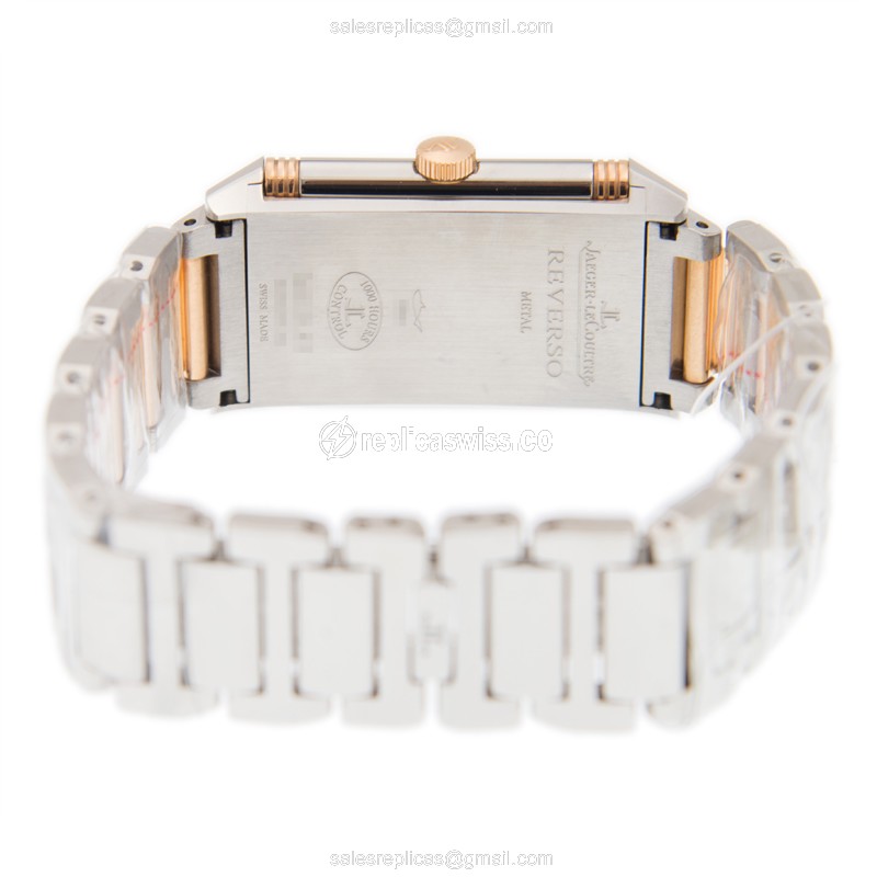 Jaeger-Lecoultre Q3204120 REVERSO - Quartz - 18kt Rose Gold & Steel Case - White Dial - Silver Clasp - View 4
