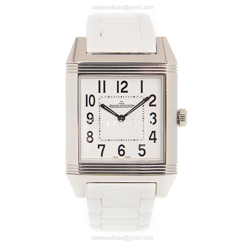 Jaeger-Lecoultre Q7068720 Replica - Quartz - Steel Case - White Dial - Leather Strap - View 2
