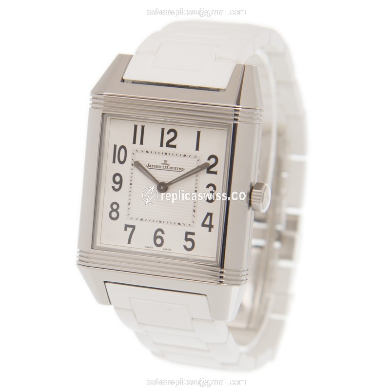 Jaeger-Lecoultre Q7068720 Replica - Quartz - Steel Case - White Dial - Leather Strap - View 3