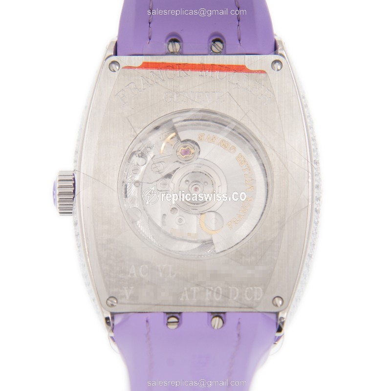 Franck Muller V 35 SC AT FO D CD AC.VL Vanguard Replica - Automatic - Silver Dial, Diamonds - View 3