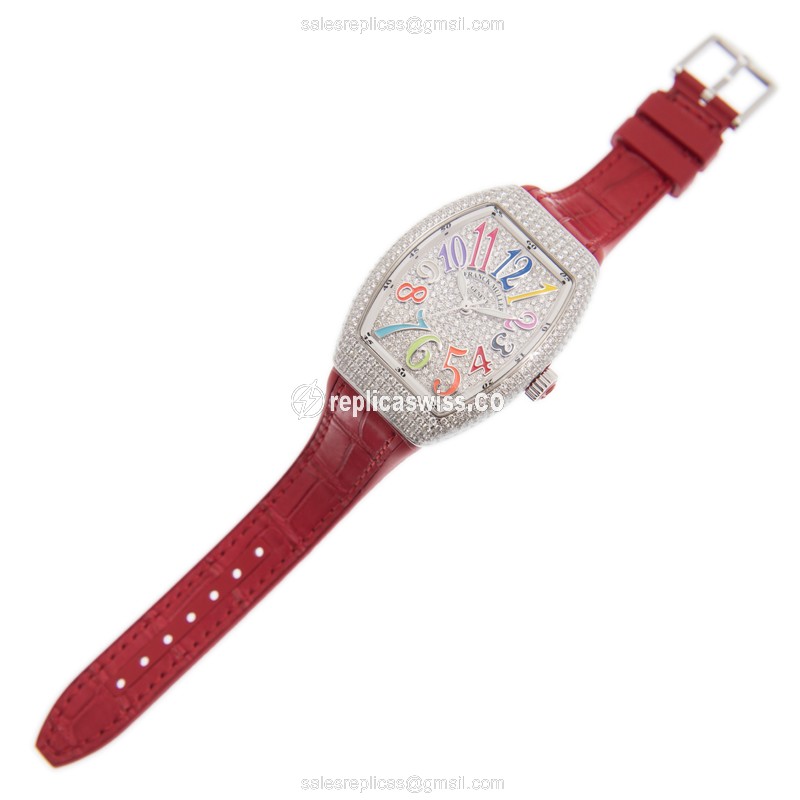 Franck Muller V35SCATFODCD COL DRM Automatic - 18kt White Gold - Diamond Dial - View 2