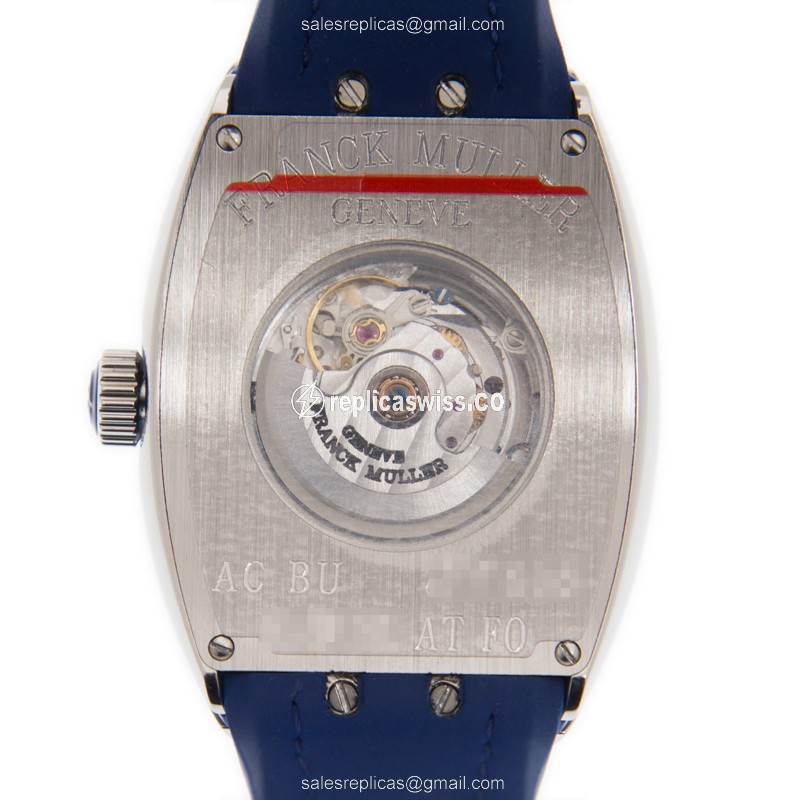 Franck Muller V32 SC AT FO VANGUARD - Automatic - Steel Case - White Dial - Blue Alligator Strap - View 3