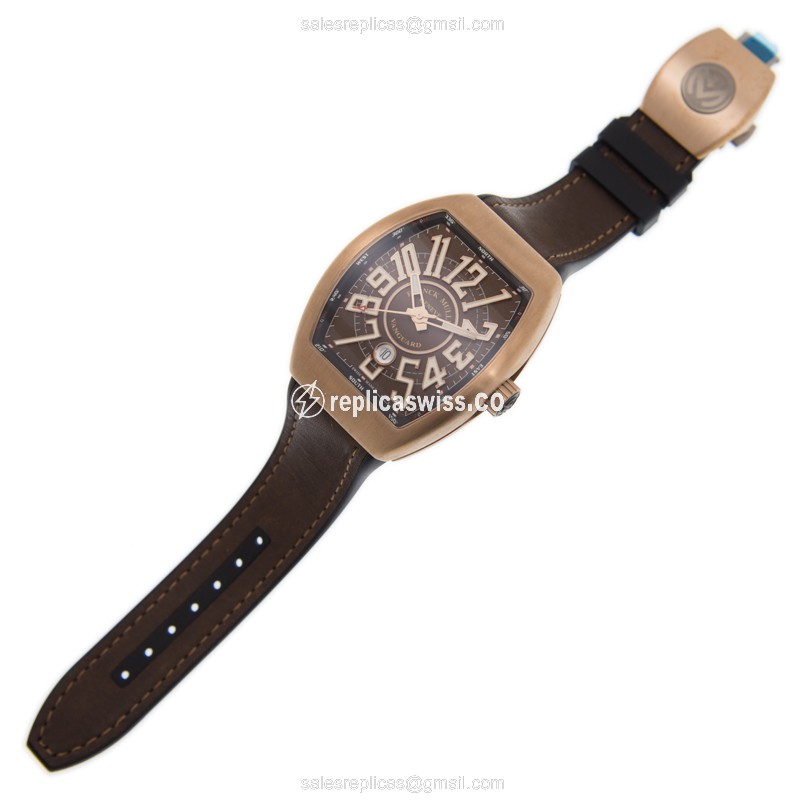 Franck Muller V 45 SC DT CIR BZ.BR.NR-BROWN Vanguard Automatic Bronze | Brown Dial | Cowhide Strap - View 2